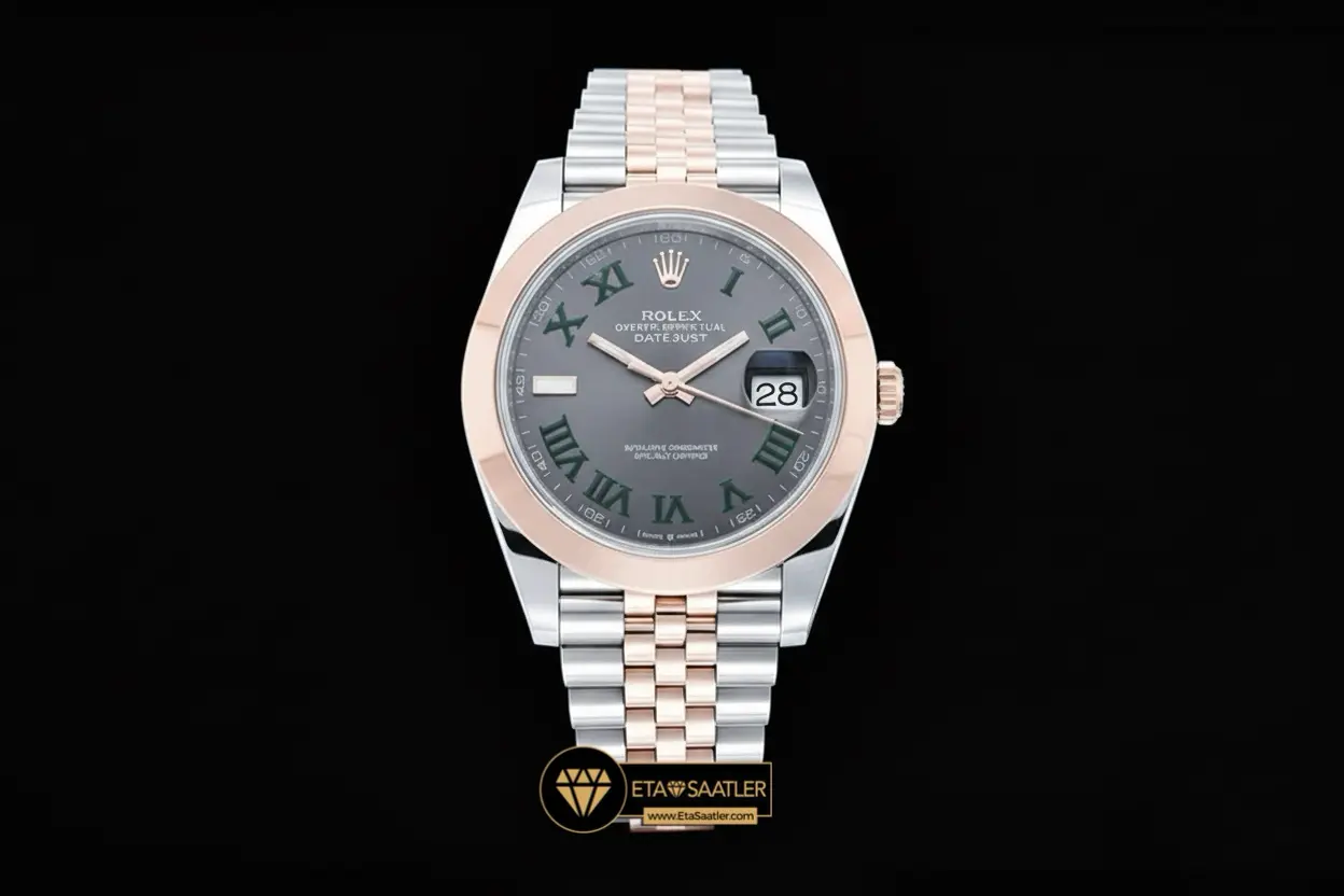 Rolex Datejust 126301 Rose-Çelik Wimbledon Kadran 41mm Super Clone ETA