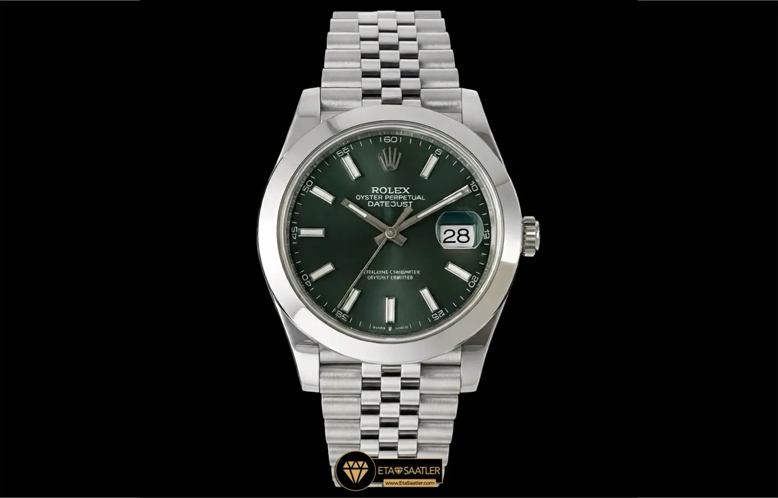 Rolex Datejust 126334 Mint Green Smooth Bezel Jubile Kordon 41mm Super Clone ETA