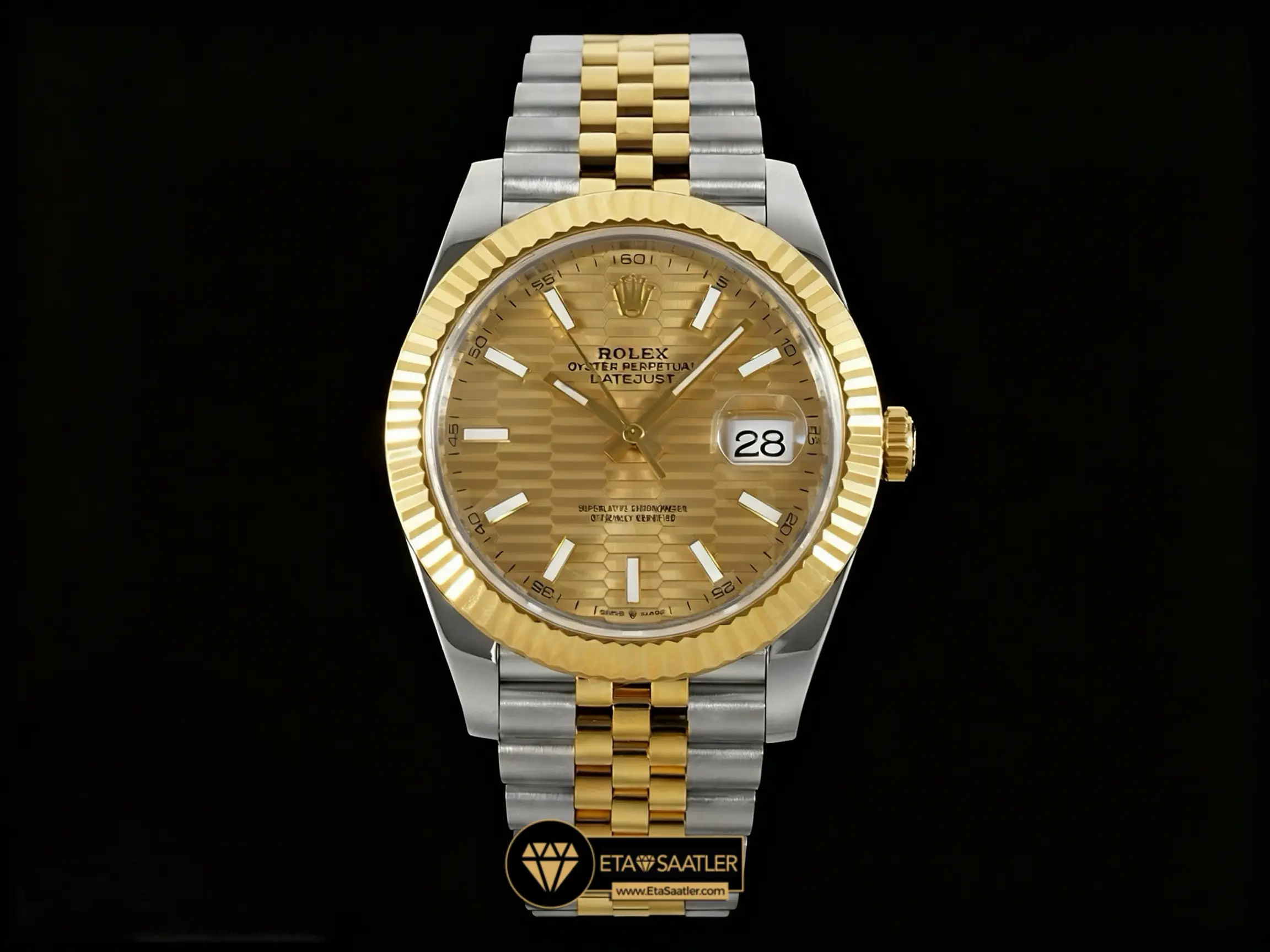 Rolex Datejust 126333 Motifli Şampanya Kadran Jubile Kordon 41mm Super Clone ETA