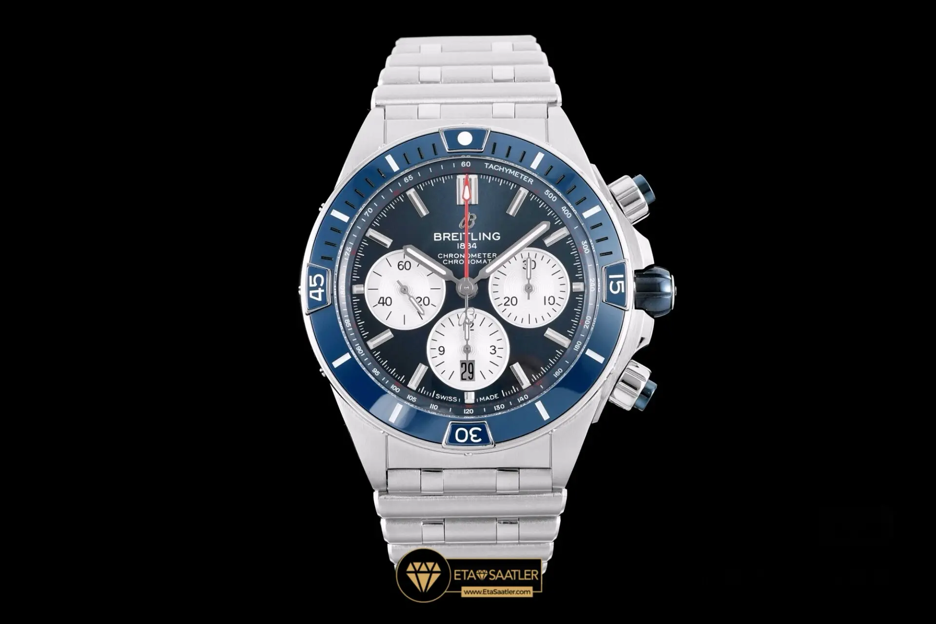 Breitling Super Chronomat B01 44 mm Seramik Bezel Mavi Kadran Super Clone ETA