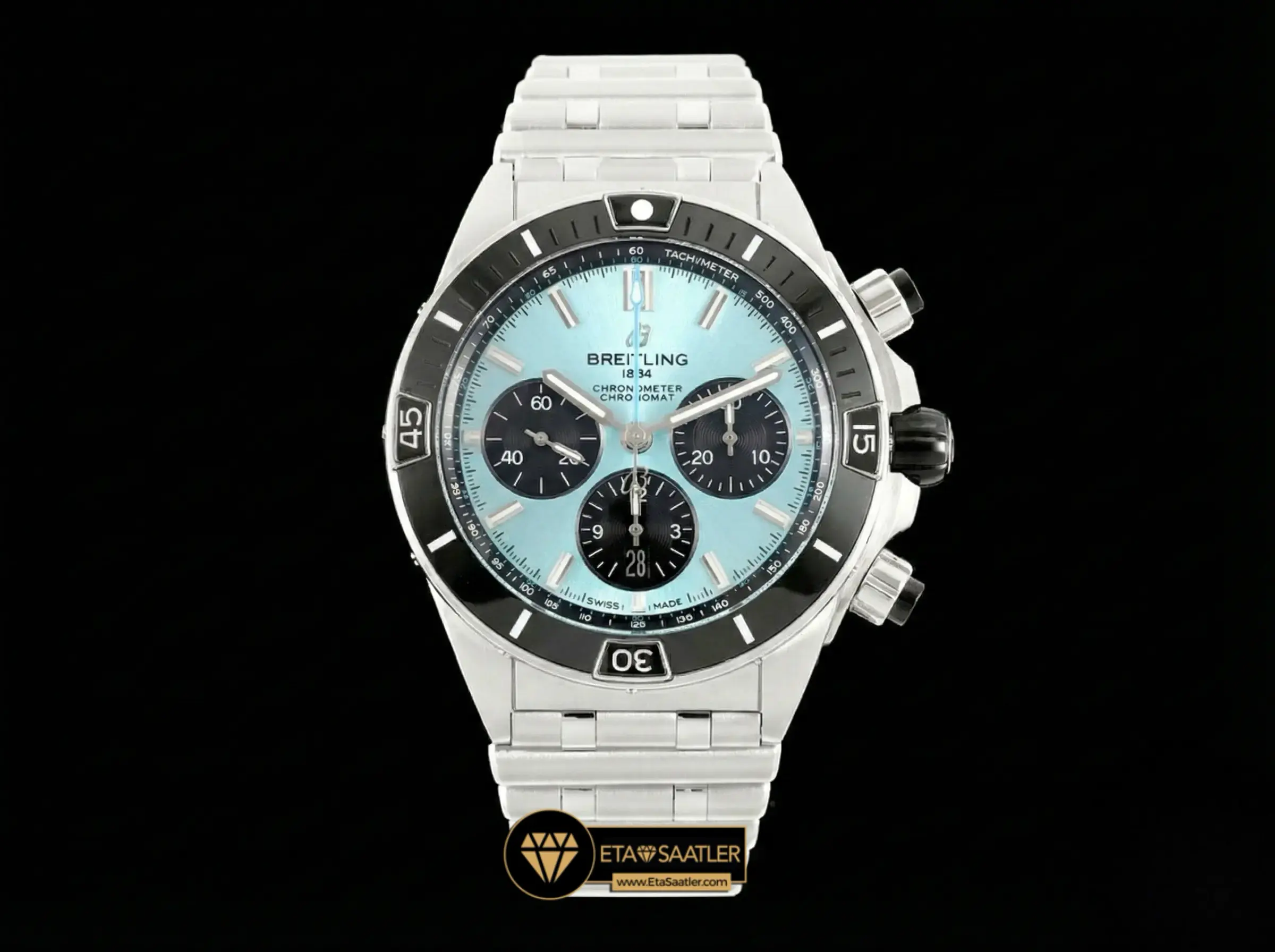Breitling Super Chronomat B01 44 mm Seramik Bezel Tiffany Blue Kadran Super Clone ETA