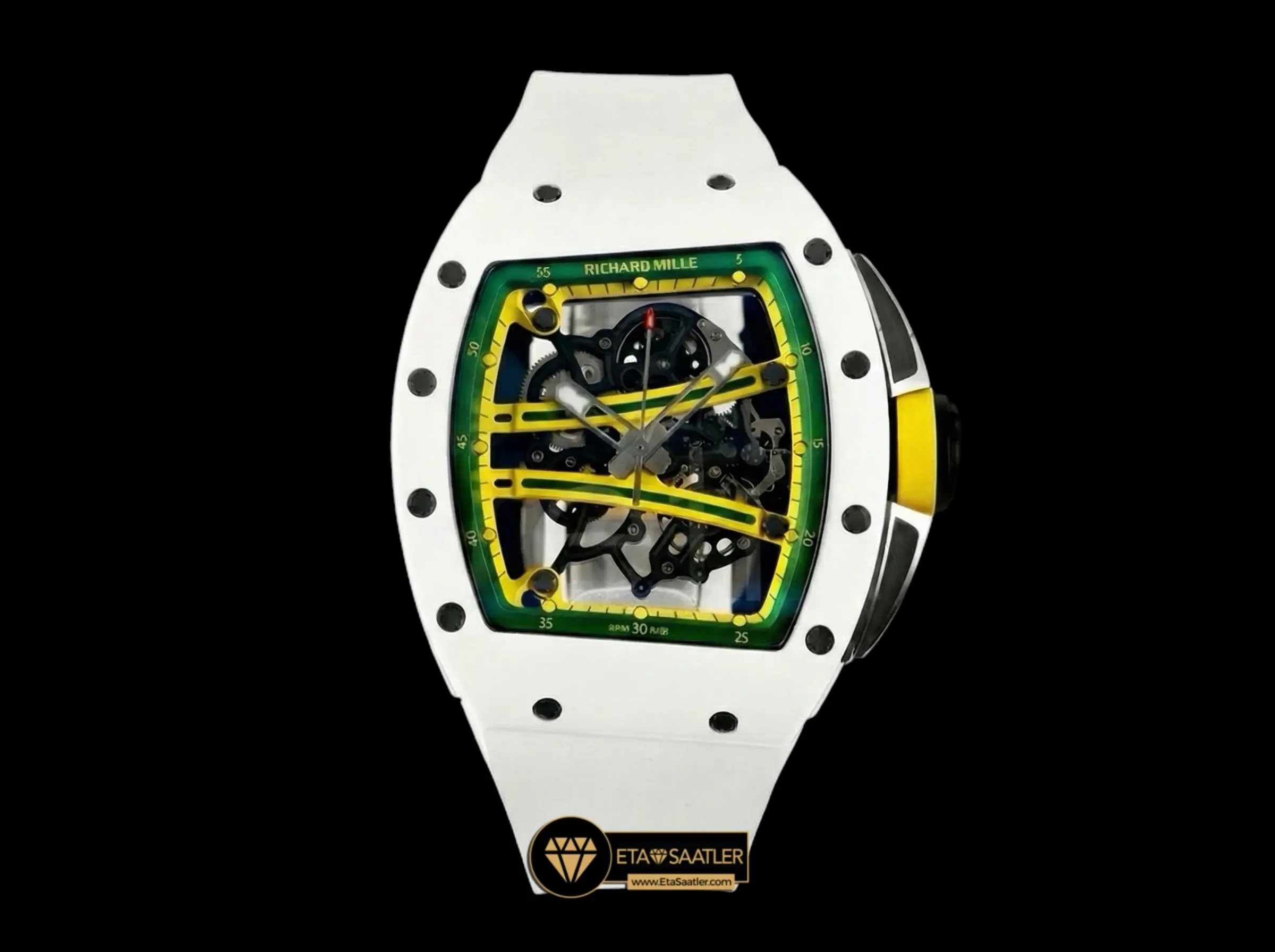 Richard Mille RM61 White Yohan Black Asian Limited Super Clone ETA