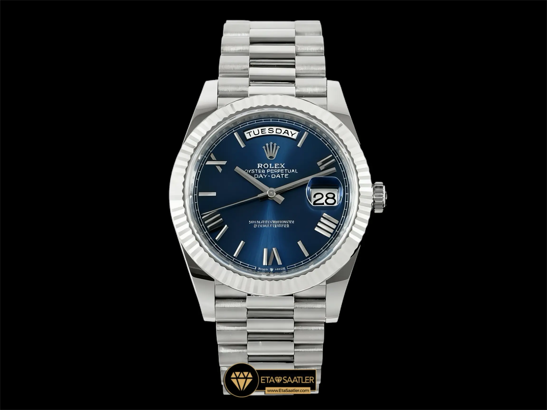 Rolex Day Date 228239 Blue Romen Dial Tungsten Vsf V2 Super Clone ETA