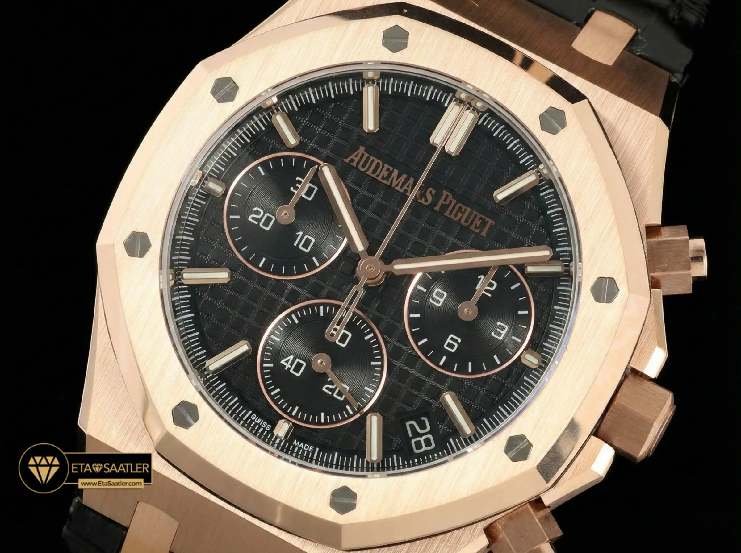 audemars-piguet-royal-oak-chronograph-26240-rose-gold-blue-dial-black-leather-super-clone-eta-09