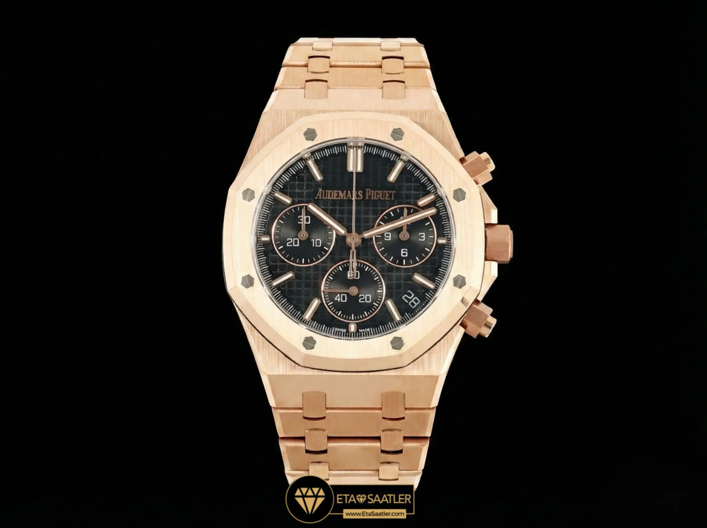 Audemars Piguet Royal Oak Chrono 26240 Rose Gold Black Super Clone ETA