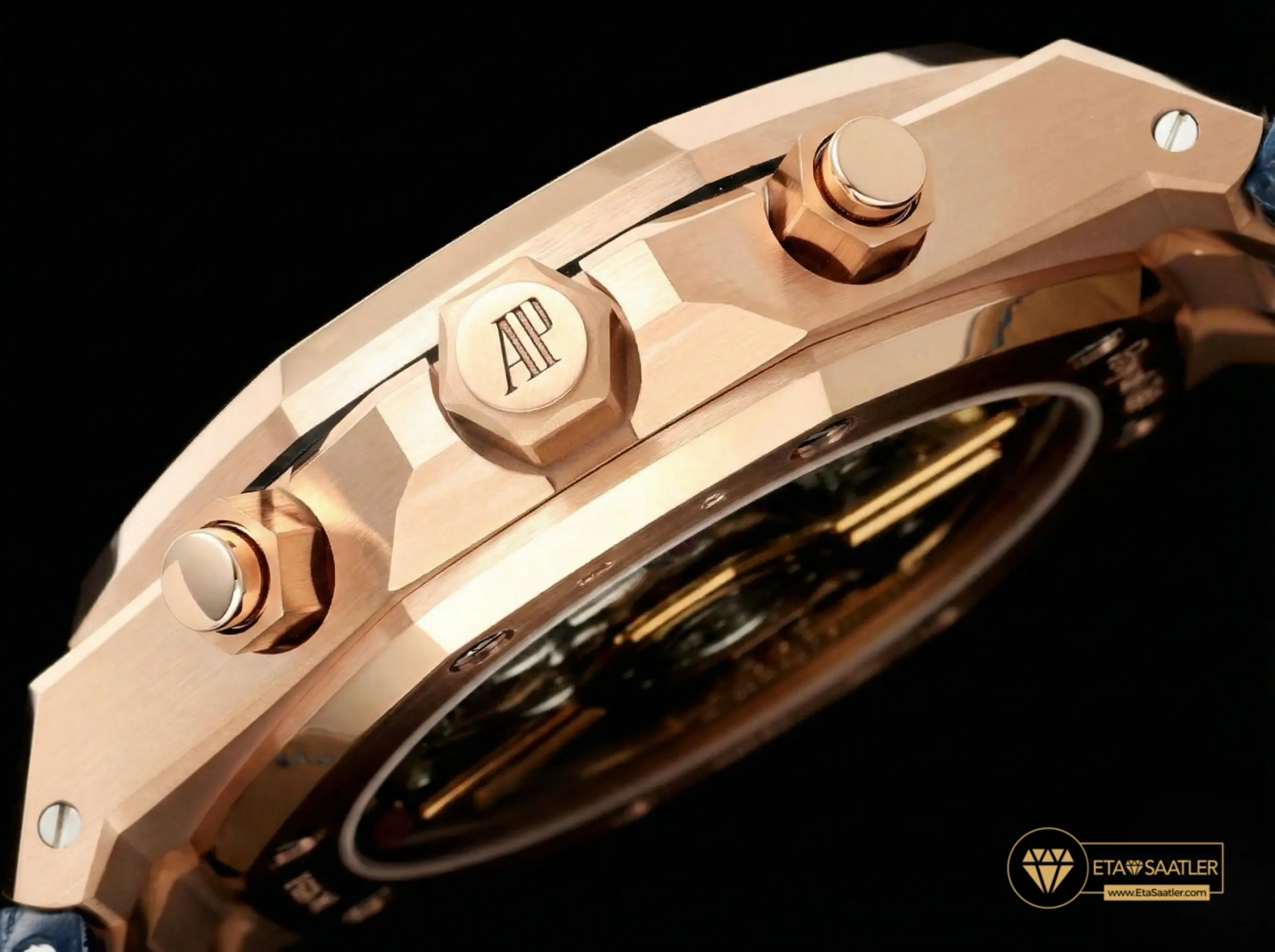 audemars-piguet-royal-oak-chronograph-26240-rose-gold-blue-dial-blue-leather-super-clone-eta-013