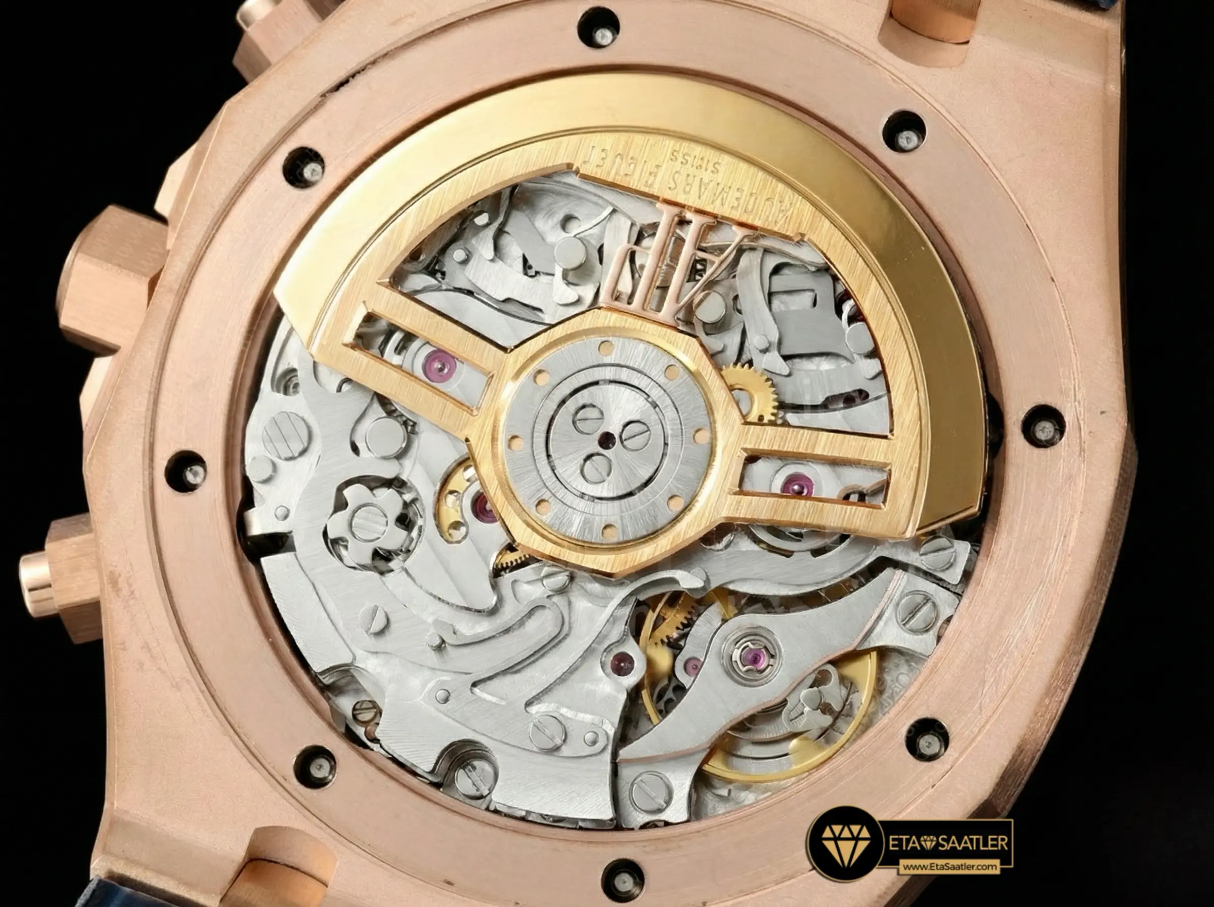 audemars-piguet-royal-oak-chronograph-26240-rose-gold-blue-dial-blue-leather-super-clone-eta-019
