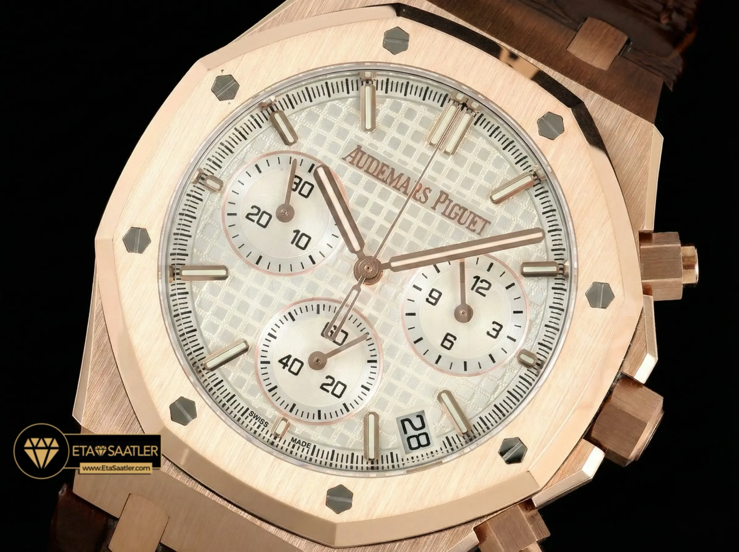 audemars-piguet-royal-oak-chronograph-26240-rose-gold-white-dial-brown-leather-super-clone-eta-03