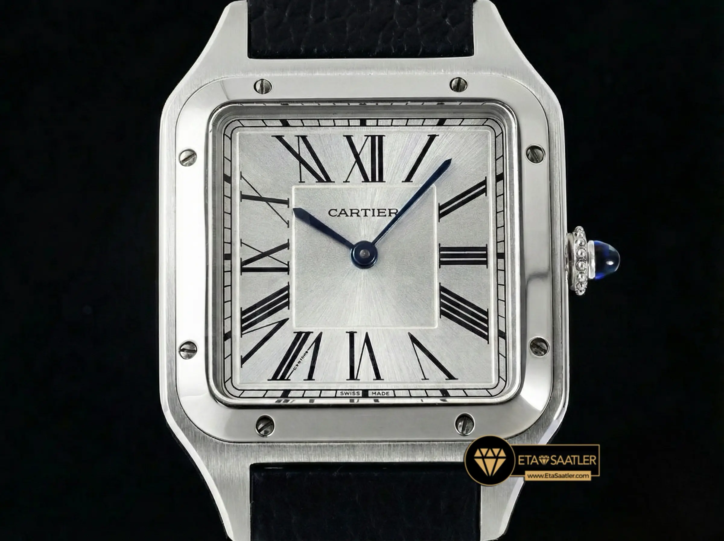 cartier-santos-dumont-27.5mm-silver-dial-black-lesther-strap-super-clone-eta-018
