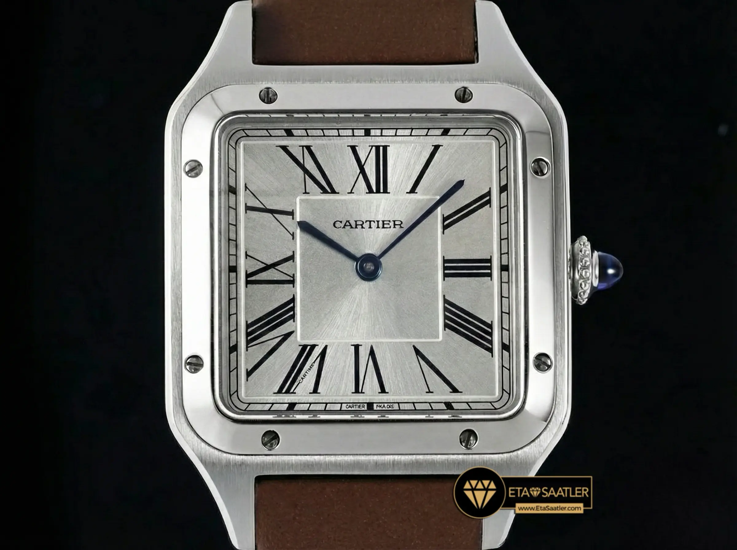 cartier-santos-dumont-31.4mm-silver-dial-brown-lesther-strap-super-clone-eta-09