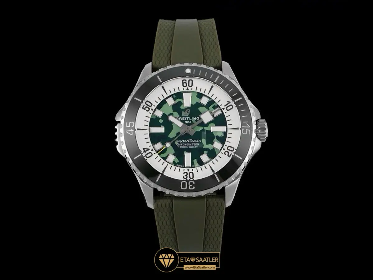 Breitling Superocean B01F 46mm Camou Yeşil Kadran Kauçuk Super Clone ETA
