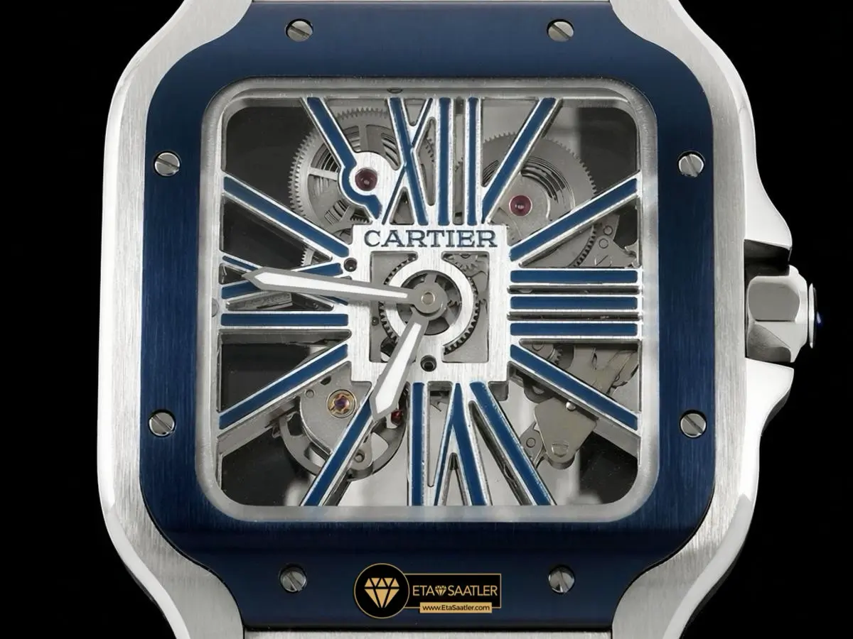 cartier-santos-skeleton-steel-blue-dial-super-clone-eta-024