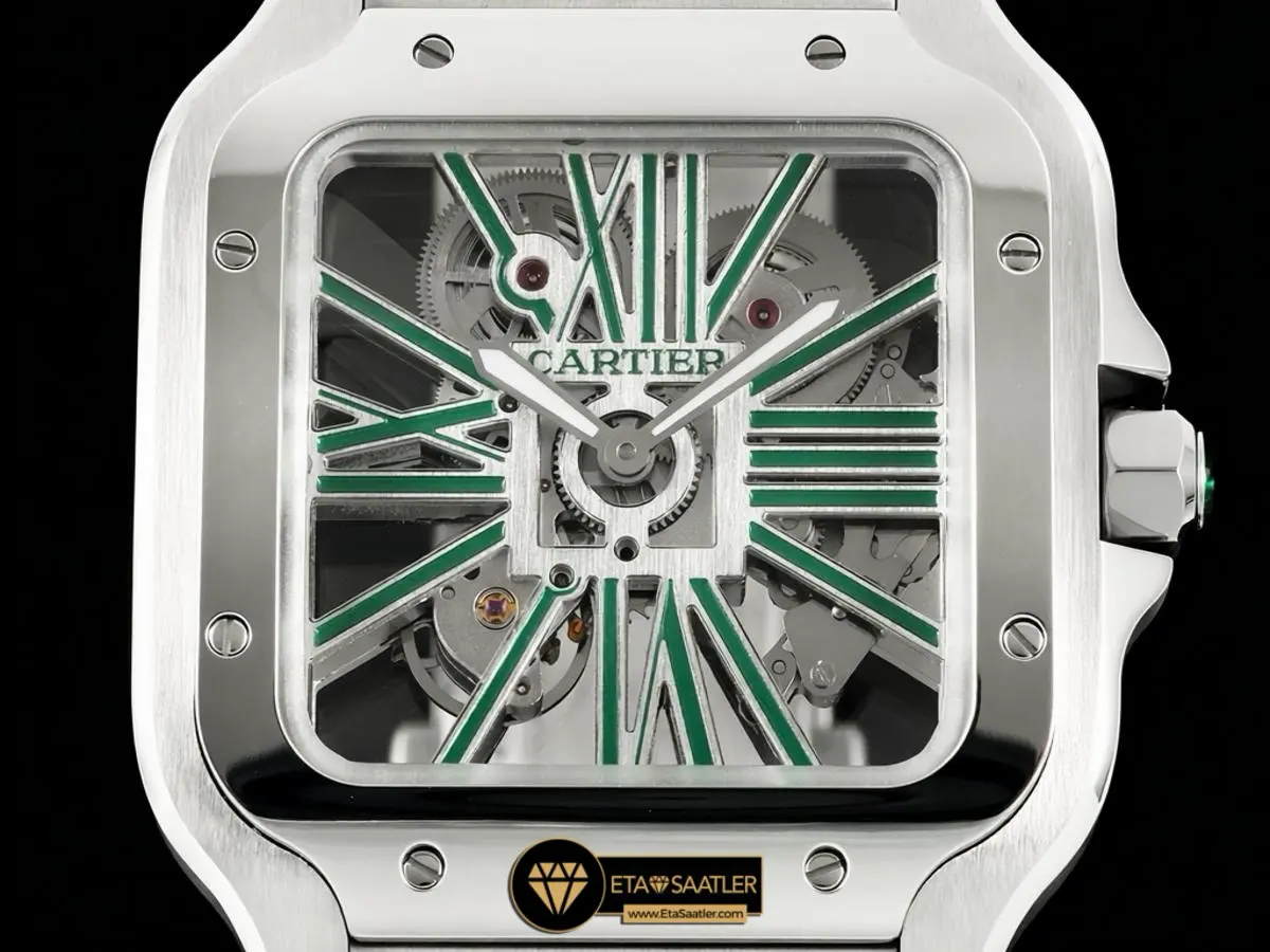 cartier-santos-skeleton-steel-green-dial-super-clone-eta-05