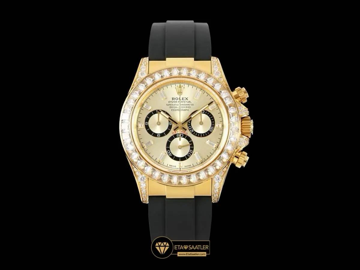 Rolex Daytona Cosmograph 126538TBR Gold Full Taşlı Super Clone Eta