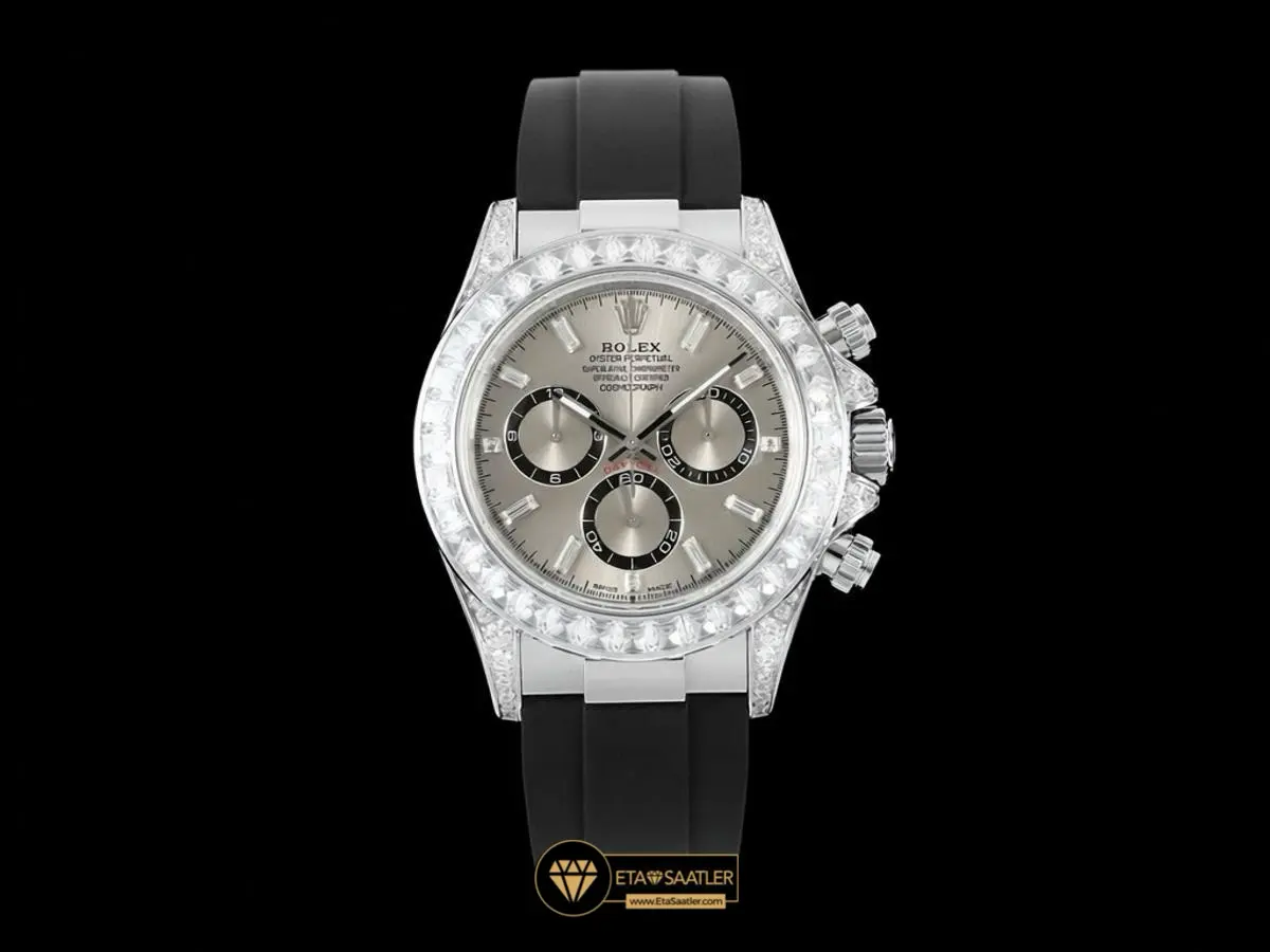 Rolex Daytona Cosmograph 126539TBR Gri Full Taşlı Super Clone Eta