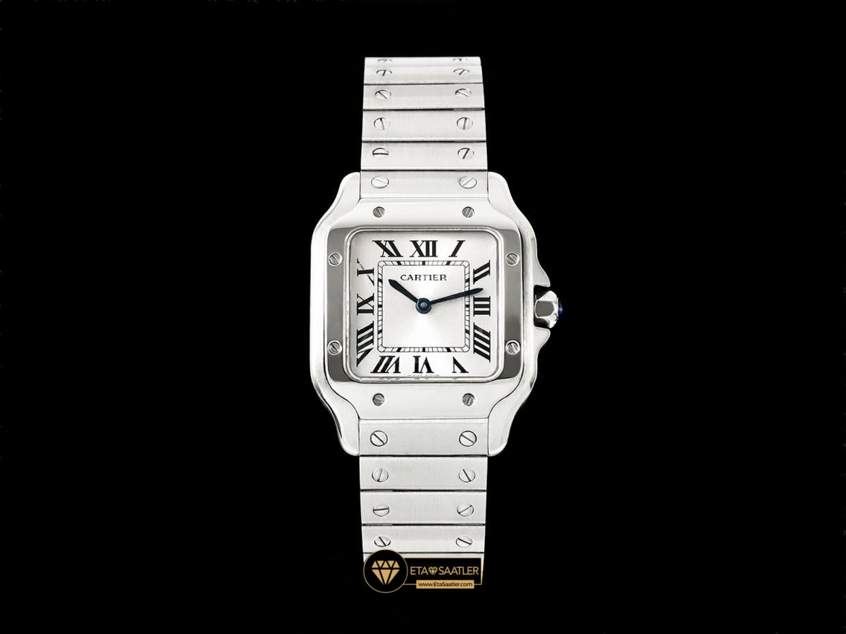Cartier Santos Silver Small Size 27 mm Super Clone ETA