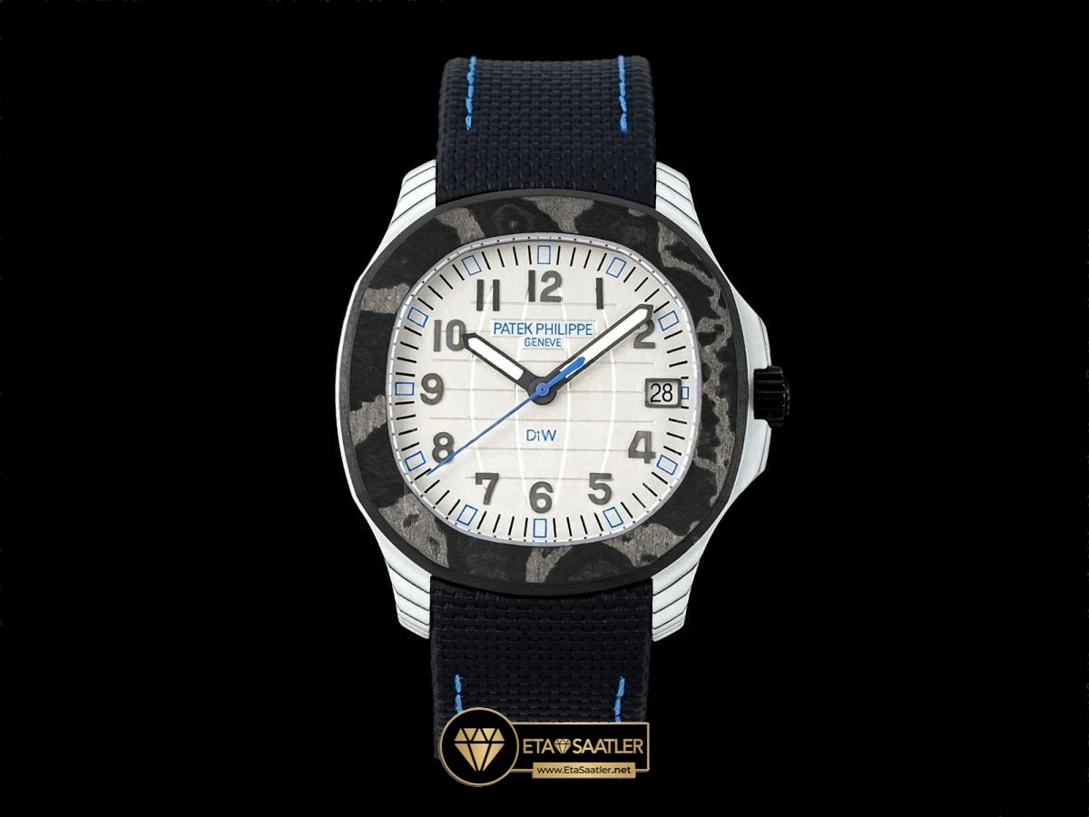 Patek Philippe Aquanaut 5167 DIW CarbonQuartz Polar Blue Velcro Siyah Super Clone ETA