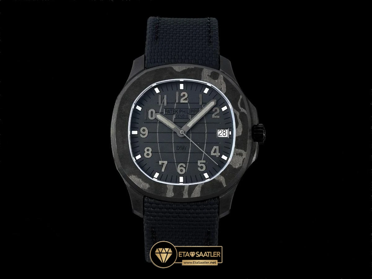 Patek Philippe Aquanaut 5167 DIW  Black Carbon All Black Velcro Siyah Super Clone ETA
