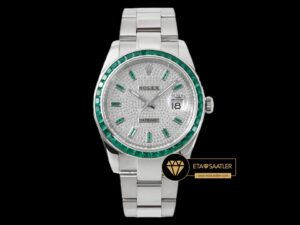 Rolex Datejust Yeşil Taşlı Bezel 41mm Taşlı Kadran Jubile 3235 Super Clone ETA Rolex Datejust Yeşil Taşlı Bezel 41mm Taşlı Kadran Jubile 3235 Super Clone ETA