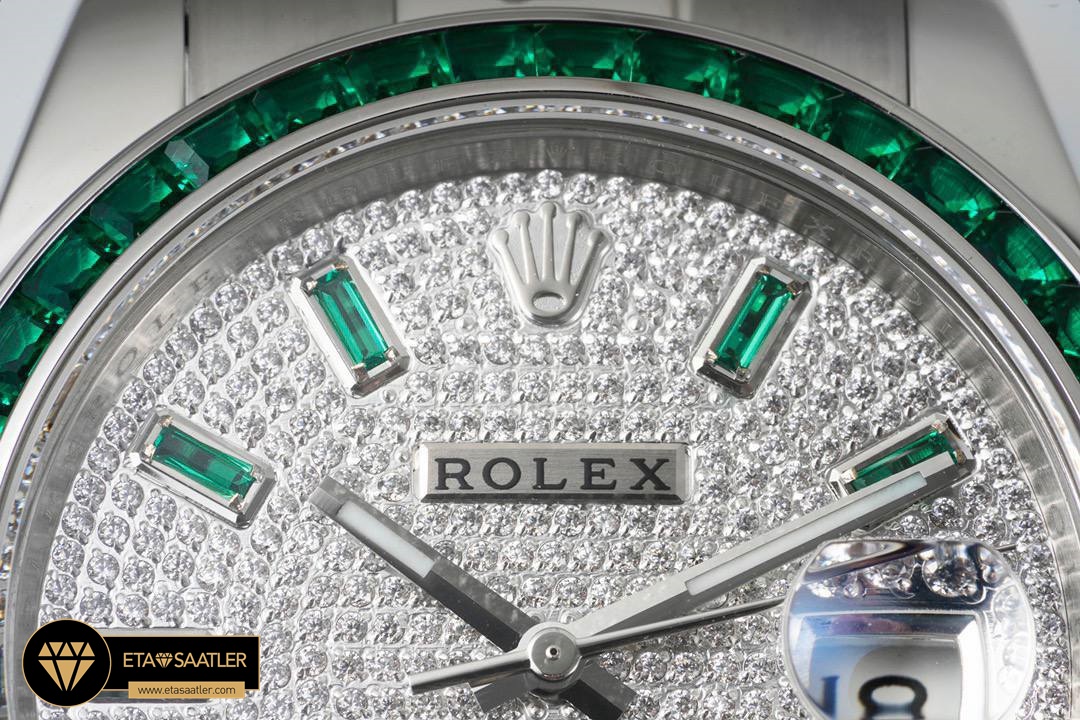 Rolex Datejust Yeşil Taşlı Bezel 41mm Taşlı Kadran Jubile 3235 Super Clone ETA Rolex Datejust Yeşil Taşlı Bezel 41mm Taşlı Kadran Jubile 3235 Super Clone ETA