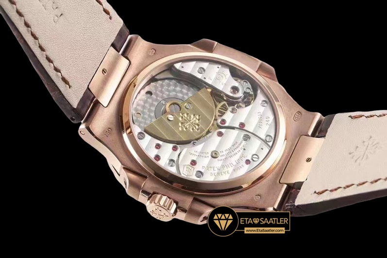 Pp0463 patek nautilus 5712 rose deri super clone eta 09 09