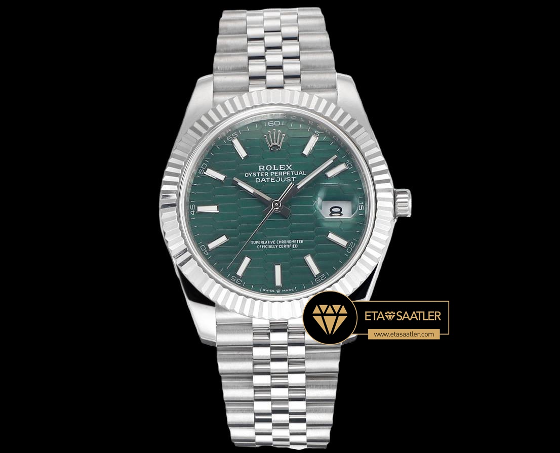 R2dj0421c jubile rolex datejust 3235 jubile 41mm desenli yeşil kadran super clone eta (1) 01 Rolex Datejust 3235 Jubile 41mm Desenli Yeşil Kadran Super Clone ETA