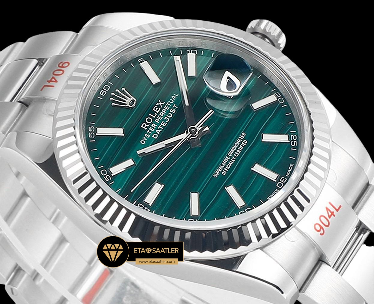 R2dj0424b oyster rolex datejust 3235 malakit kadran 41mm oyster super clone eta (5) 04 Rolex Datejust 3235 Malakit Kadran 41mm Oyster Super Clone ETA