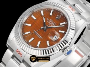Rolex Datejust 3235 Turuncu Kadran 41mm Oyster Super Clone ETA