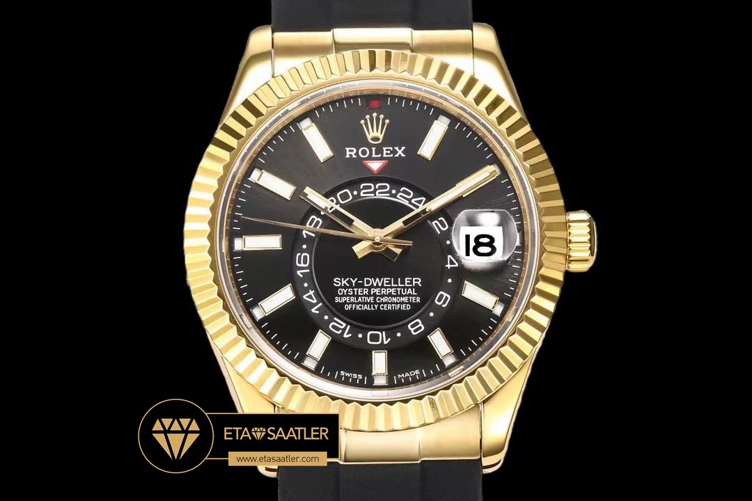 Rolskd017b rolex sky dweller siyah kadran 42mm gold kasa super clone eta (2) 02 Rolex Sky-Dweller Siyah Kadran 42mm Gold Kasa Super Clone ETA