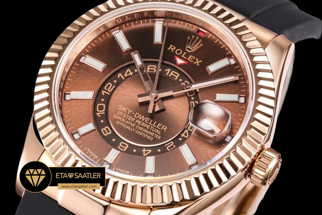 Rolskd018a rolex sky dweller kahve kadran 42mm rose gold kasa super clone eta (5) 05 Rolex Sky-Dweller Kahve Kadran 42mm Rose Gold Kasa Super Clone ETA