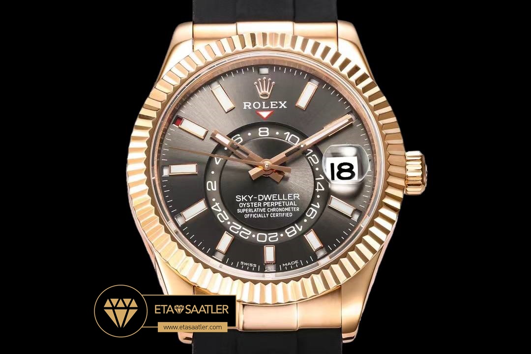 Rolskd018a siyah kadran rolex sky dweller siyah kadran 42mm rose gold kasa super clone eta (2) 02 Rolex Sky-Dweller Siyah Kadran 42mm Rose Gold Kasa Super Clone ETA