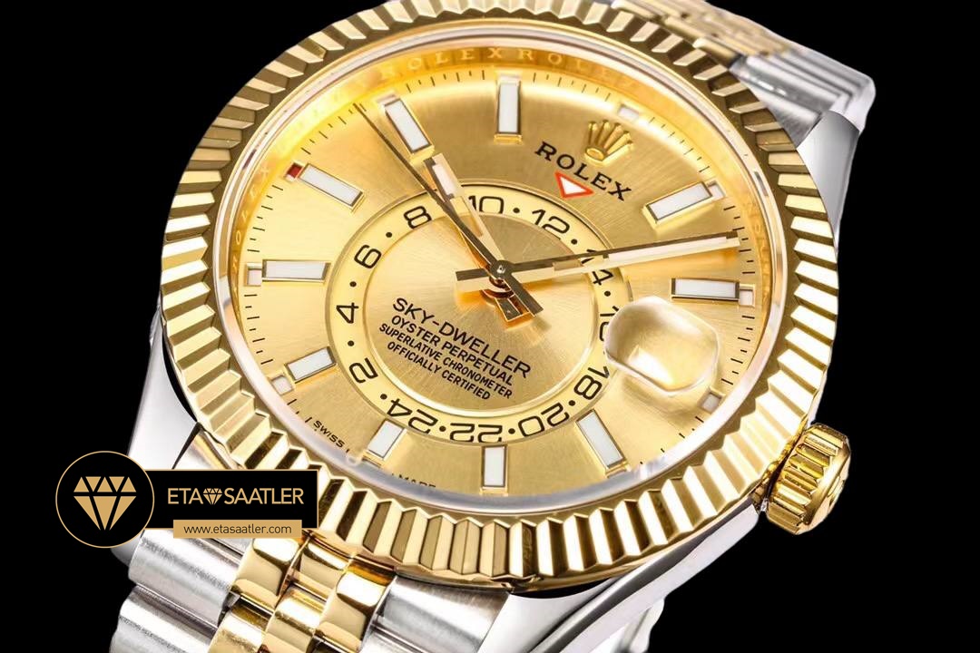 Rolskd022b rolex sky dweller 42mm gold kadran Çift renkli jubile super clone eta (7) 07 Rolex Sky-Dweller 42mm Gold Kadran Çift Renkli Jubile Super Clone ETA