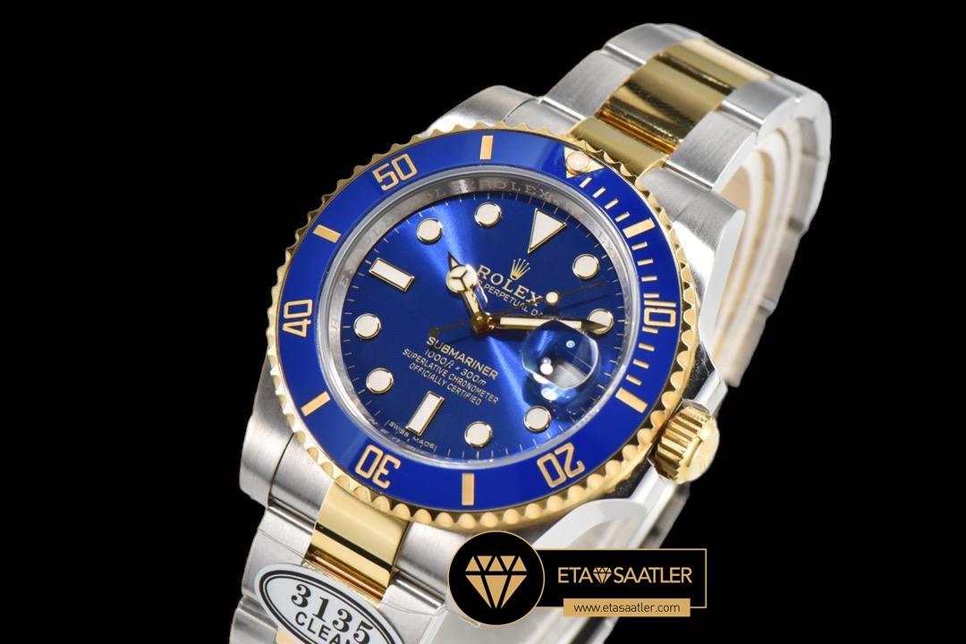 Rolex Submariner 116613LB Mavi CLEAN Factory 18K Altın 3135 Super Clone ETA Rolex Submariner 116613LB Mavi CLEAN Factory 18K Altın 3135 Super Clone ETA