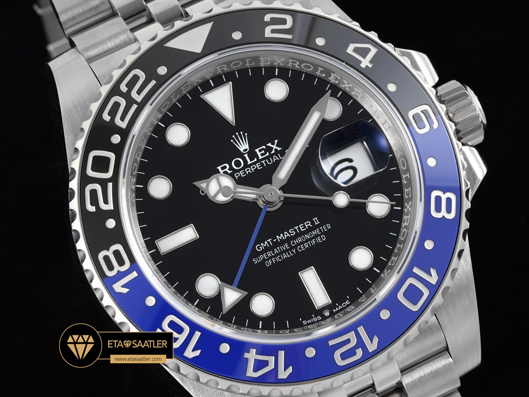 Rolex Gmt-Master II Batman 126710BLNR Jubile 3186 Clean Factory Super Plus Clone ETA (2) Rolex Gmt-Master II Batman 126710BLNR Jubile 3186 Clean Factory Super Plus Clone ETA
