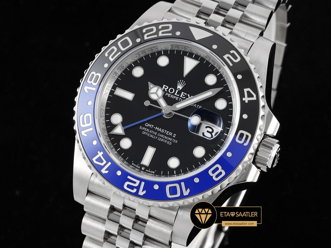 Rolex Gmt-Master II Batman 126710BLNR Jubile 3186 Clean Factory Super Plus Clone ETA (3) Rolex Gmt-Master II Batman 126710BLNR Jubile 3186 Clean Factory Super Plus Clone ETA
