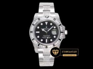 Rolex Submariner Date 116610LN 904L White Diamond Siyah Kadran Super Clone ETA