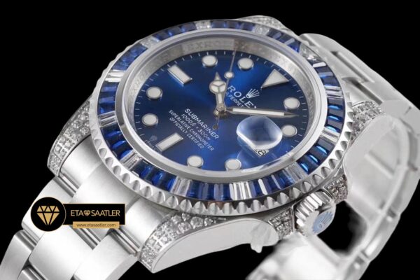 Submarinermavi116610 rolex submariner date 116610 904l blue diamond mavi kadran super clone eta (3) 02