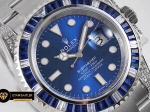 Rolex Submariner Date 116610 904L Blue Diamond Mavi Kadran Super Clone ETA