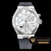 Vacheron Constantine Overseas Dual Time Beyaz Kadran Kauçuk Kordon Clone ETA
