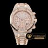 Audemars Piguet Royal Oak Chronograph 26322O Taşlı Pembe Altın Kasa Pembe Kadran ETA