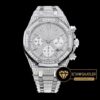 Audemars Piguet Royal Oak Chronograph 26322O Taşlı Çelik Kasa Beyaz Kadran ETA