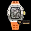 Richard Mille Flyback Chronograph RM011-03 Çelik Bezel Turuncu Kordon ETA